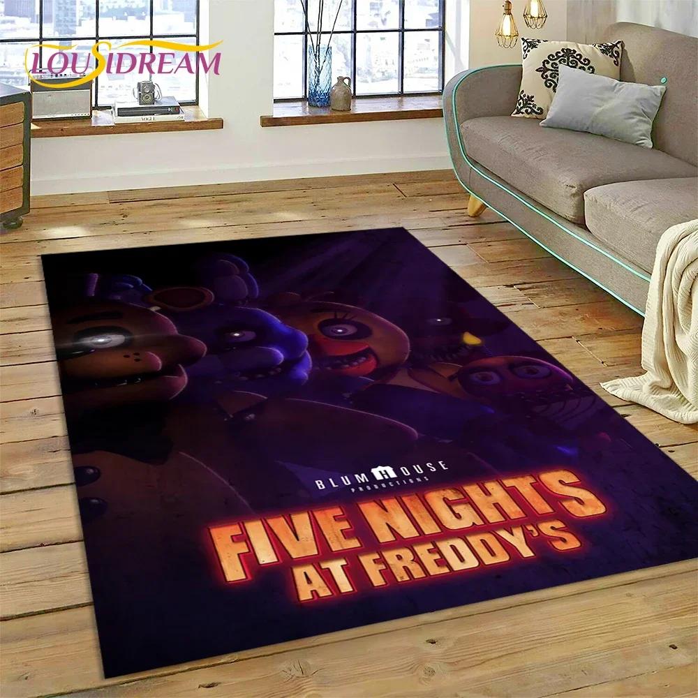 3D Hororová hra FNAF-F Freddy Koberec pro Obývací pokoj Ložnici Domácí Dekorace na Pohovku, Koberec do Dětského Herního Koutku Protiskluzová Podložka Dárek