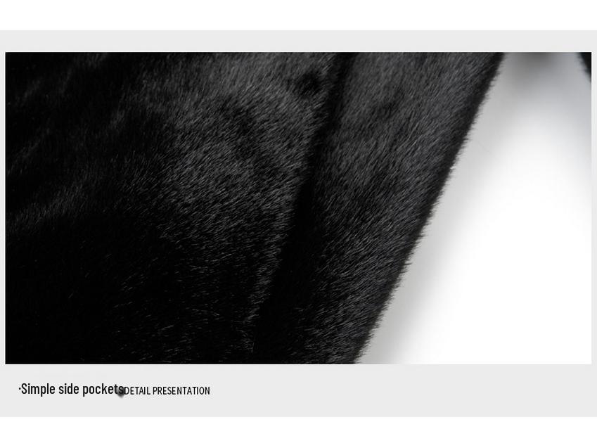 Men's Winter 2025 Sable Wool Jacket: Middle-aged Short Loose Lapel Coat