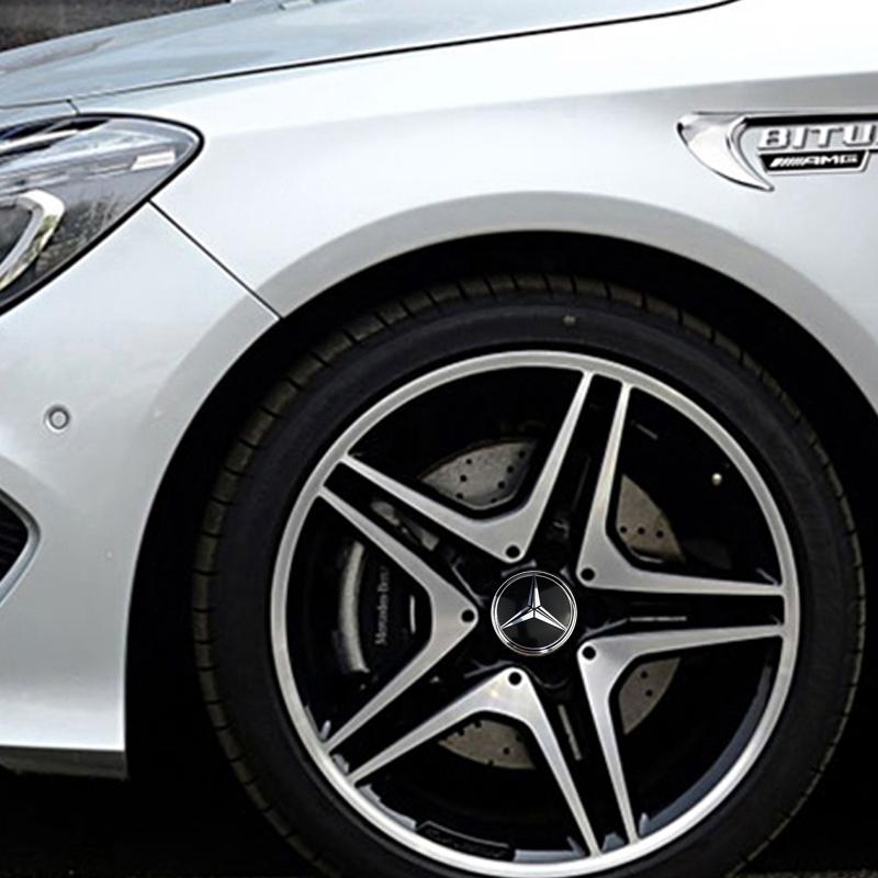 WVQ5   75mm Car Decals Wheel Hub Sticker for Mercedes Benz W176 W166 W163 W203 W204 W205 W210 W212 W221 Auto Rim Center Logo Decoration