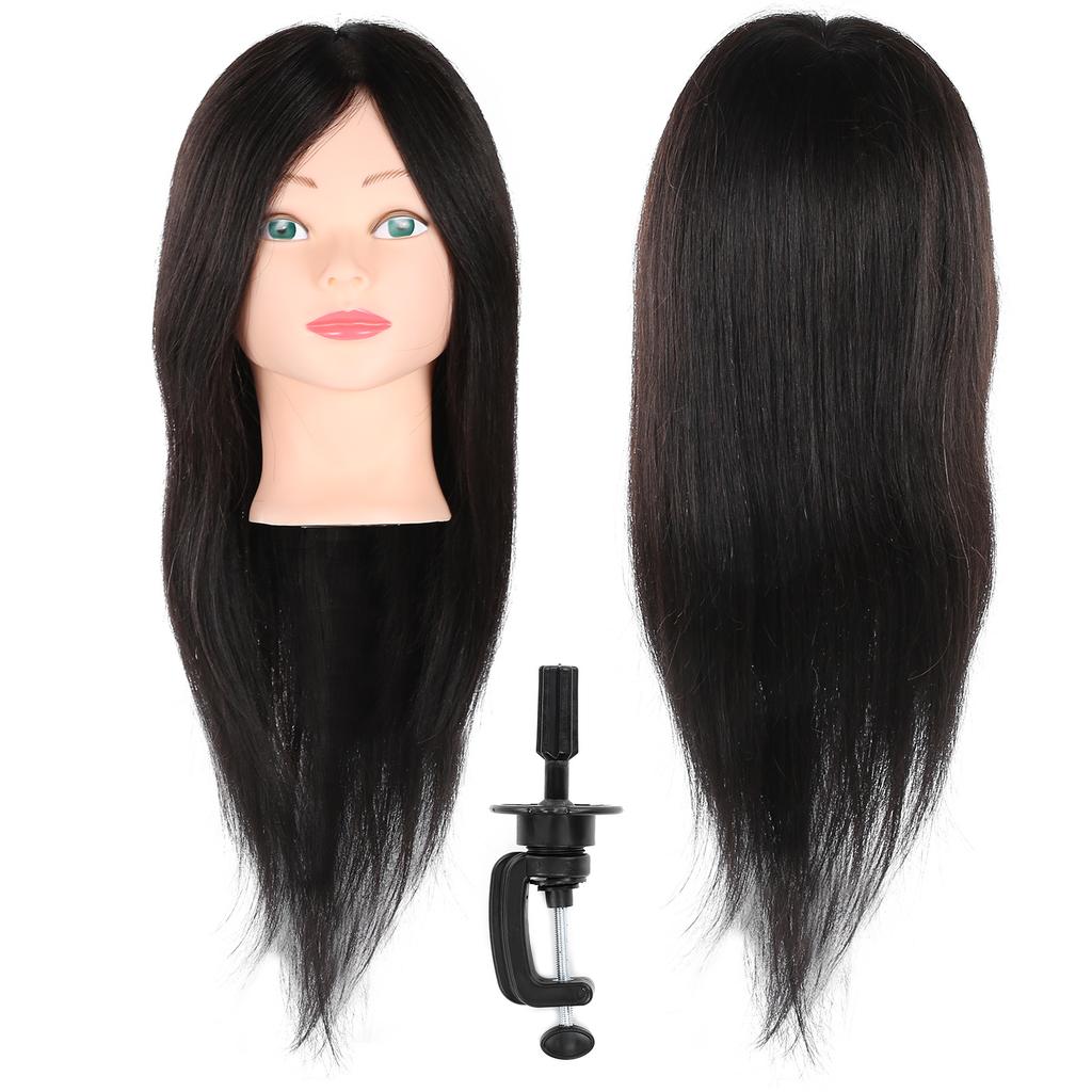 Echthaar-Mannequin-Kopf, Übungs-Friseur-Trainingskopf, Manikin-Kosmetik-Puppe