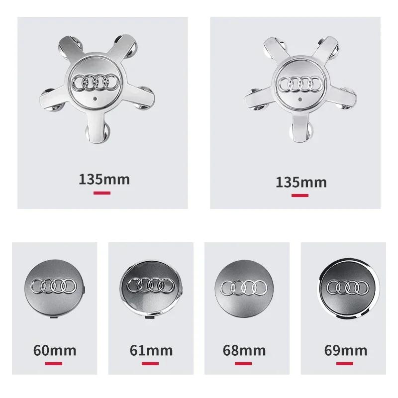 4pcs 60mm 61mm 68mm 69mm 135mm Car Styling R1 Wheel Center Cap Hub Covers Badge for A3 A4 A5 A6 A7 A8 S4 Auto Accessoriesv1