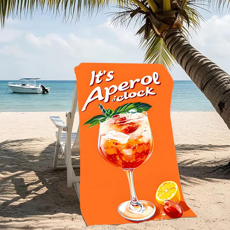 Beach Towel with Aperol Spritz Pattern - Soft,absorbent,machine Washable Lightweight&Modern,swimming,Travel Essentials