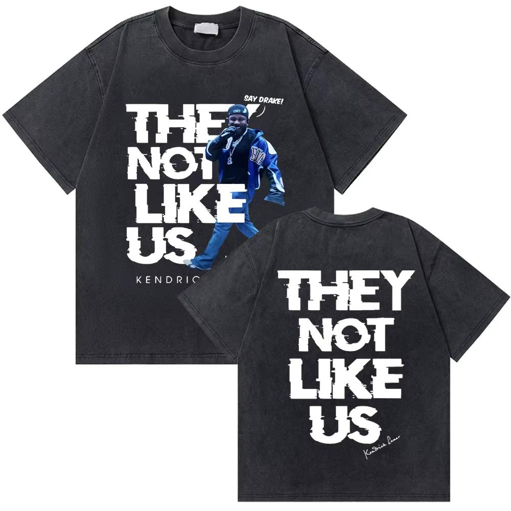 2026 Summer Fashion Trendy Tee Washed Vintage Rapper Kendrick Lamar Good Kid Money Trees T-shirts Men Women Hip Hop Retro Oversized Tshirt S разноцветный