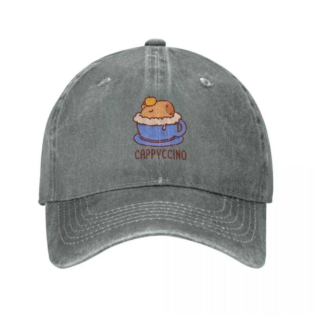 Cappyccino, capybara in a cappuccino, blue cup Cap Cowboy Hat new in hat Sun cap Women's golf clothing Men's