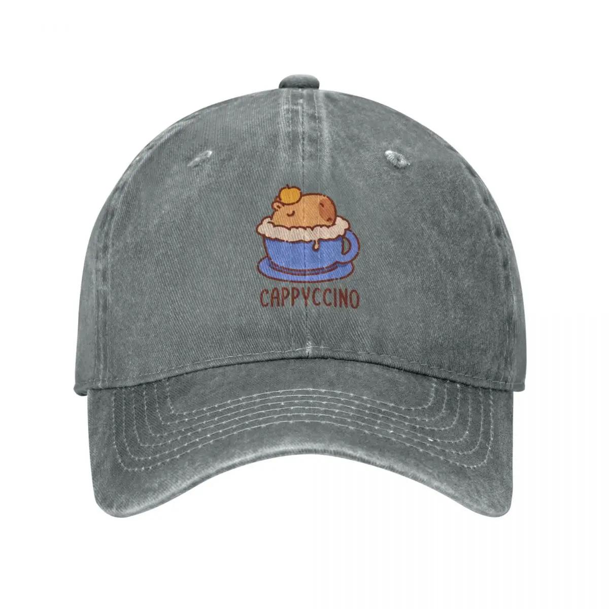 

Cappyccino, capybara in a cappuccino, blue cup Cap Cowboy Hat new in hat Sun cap Women s golf clothing Men s сірий колір