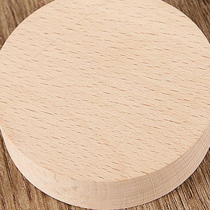 Runde Holz Lichtbasis USB mit Schalter LED-Licht Drehbarer Präsentationsständer Lampensockel Heimdeko