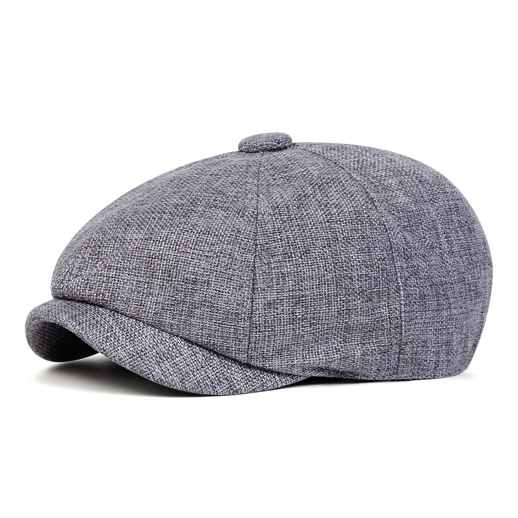 Children Solid Color Hemp Material Process Beret Hat Newsboy Cap Painter's Caps Spring Autumn Outdoor Leisure Hats Travel Accessories for Boys Girls