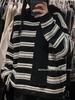 Xiao Wang's 8512 Winter Korean Style Plus Size Striped Pullover Sweater