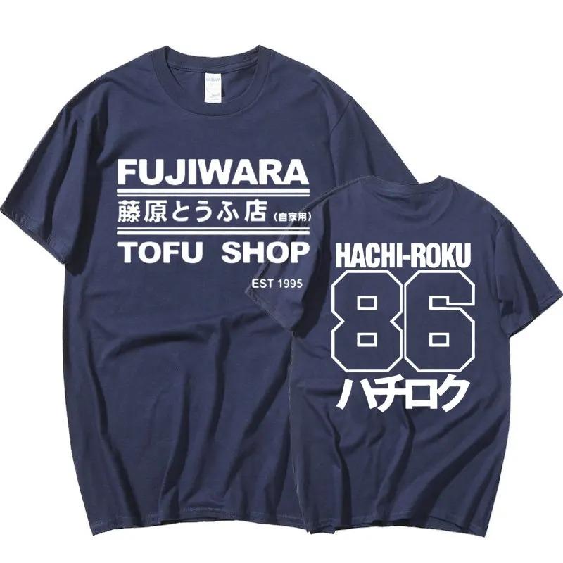 Initial D Manga Hachiroku Shift Drift Men T-shirt Takumi Fujiwara Tofu Shop Delivery AE86 Mens Clothing Brand Men Tee Shirt Tops