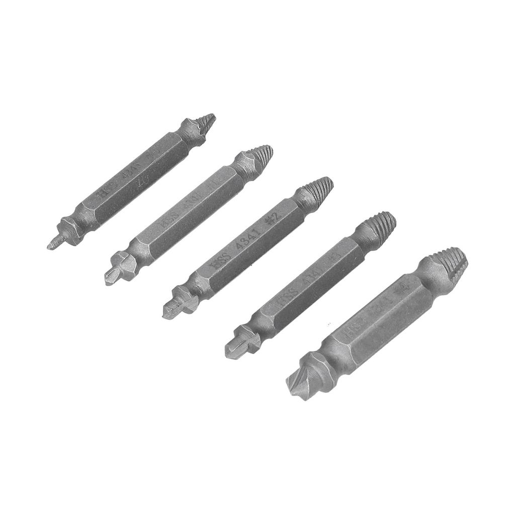 5Pcs Headless Screw Remover Double Heads Metal Bolt Extractor Tool Kit with Plastic Box