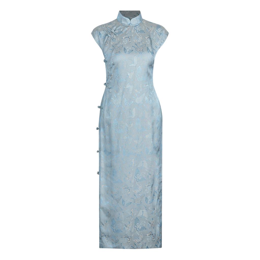 Chinese style women's clothing summer new retro jacquard daily improvement temperament long cheongsam 118119