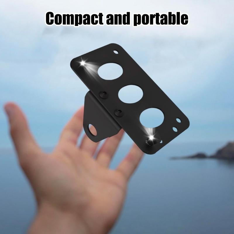 Motorcycle License Plate Bracket Taillight Fixed Number Plate Frame Holder Light Mount with LED Light