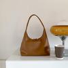 Shoulder Bag for Women Retro Pu Leather Clutch Purses Simple Hoboes Handbag with Zipper Closure Evening Underarm Purse
