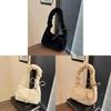 Plush Furry Shoulder Bag For Women With Zipper Closure And Mobile Pocket For Daily Use