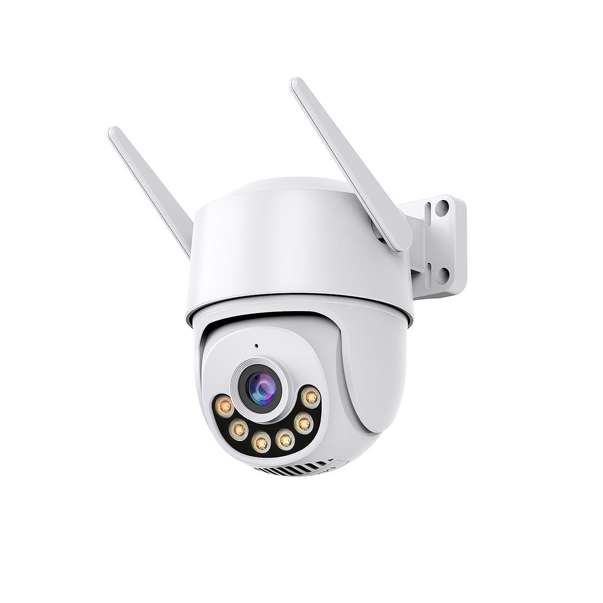 

2MP Wi-Fi iP-камера Бездротова домашня PTZ Нічне бачення Виявлення руху 2-стороннє аудіо IP66 Водонепроникна точка доступу AP APP Дистанційне спостереження Камера безпеки білий