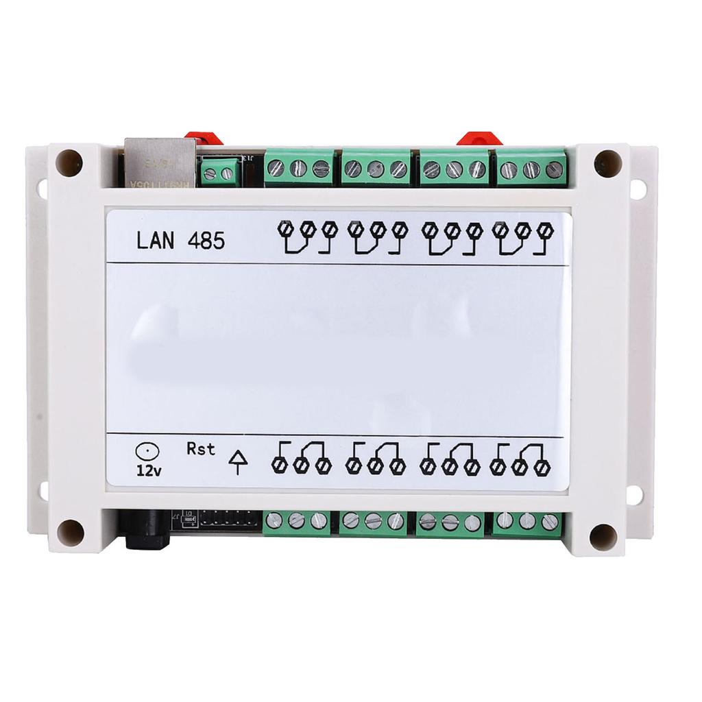 RJ45 TCP IP Remote Controller Module 8‑Channel Relay Switch 250V AC 10A (White)