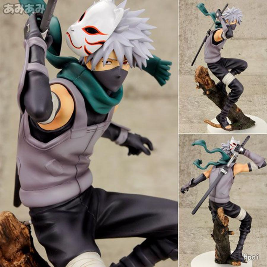19cm Hot Cartoon Naruto Anime Model Hatake Kakashi Action Figure Dark Ninja Kakashi Figurine PVC Collection Model Doll Toys