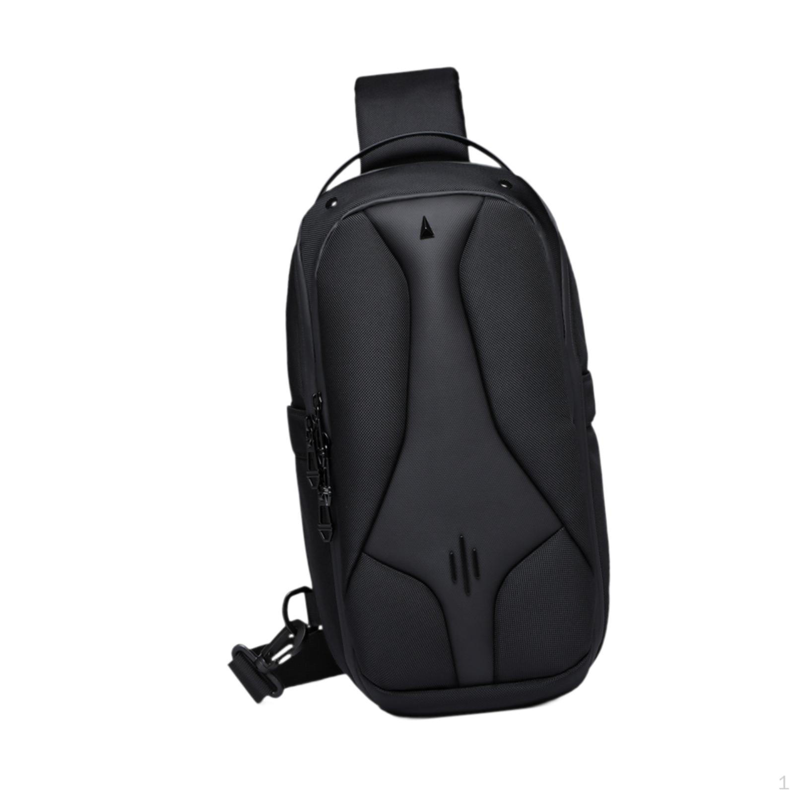 

Мужская сумка-слинг большой емкости повседневный рюкзак для бега на открытом воздухе и путешествий чёрный