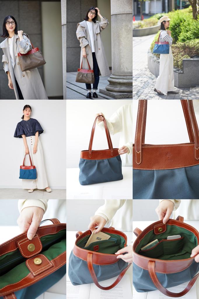 Tote Bag Genuine Leather Khaki [Albero] Women's AL-1901-50