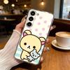 Cute R-Relax B-Bear Phone Case For Samsung Galaxy S24 S25 S23 S22 S21 Plus S24 S25 Transparent Cover Case