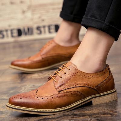 New Luxury Leather Brogue Mens Flats Shoes Casual British Style Men Oxfords Fashion Brand Dress Shoes For Men Zapatos Hombre