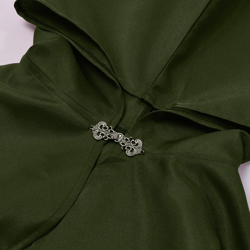 Halloween Retro Hooded Cape Medieval Shawl Costume for Adults