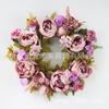 1 st, Simulering Pionkrans Silkesblomma Konstgjord blomma Te Högblad Rottingkrans Vägghängande Grön växt Hemdekoration Penna