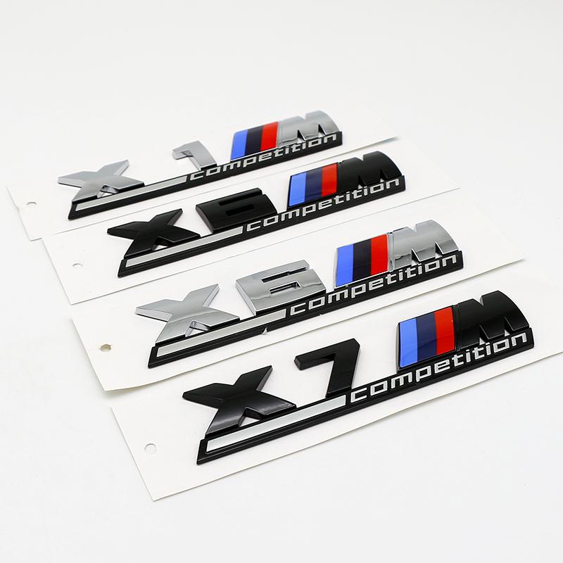 FA6ABS Tricolor M mark Competition Car Trunk Badge Emblem Thunder Edition Sticker For BMW 7m 8x1m X2M X3M X4M X5M X6M X7M x 5