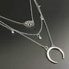 Creative European and American Fashion Moon Necklace Multi-layer Necklace Chain