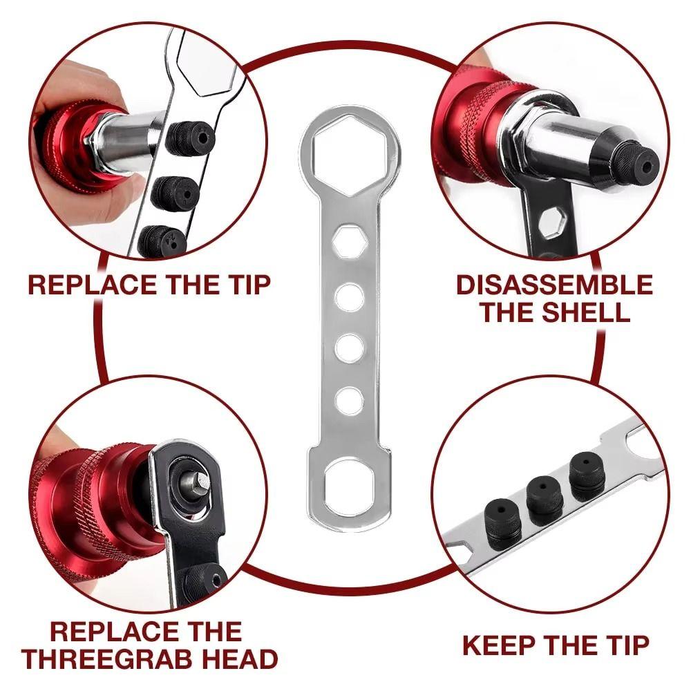 Aluminum Zinc Zinc Alloy Rivet  Adapter 2.4mm-4.8mm Riveting Machine Cordless Rivet  Automotive Maintenance