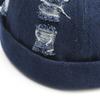 Dome Melon Docker Cap Denim Bucket Cap Fashion Brimless Hat  Outdoor