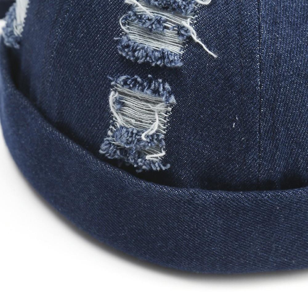 Dome Melon Docker Cap Denim Bucket Cap Fashion Brimless Hat  Outdoor