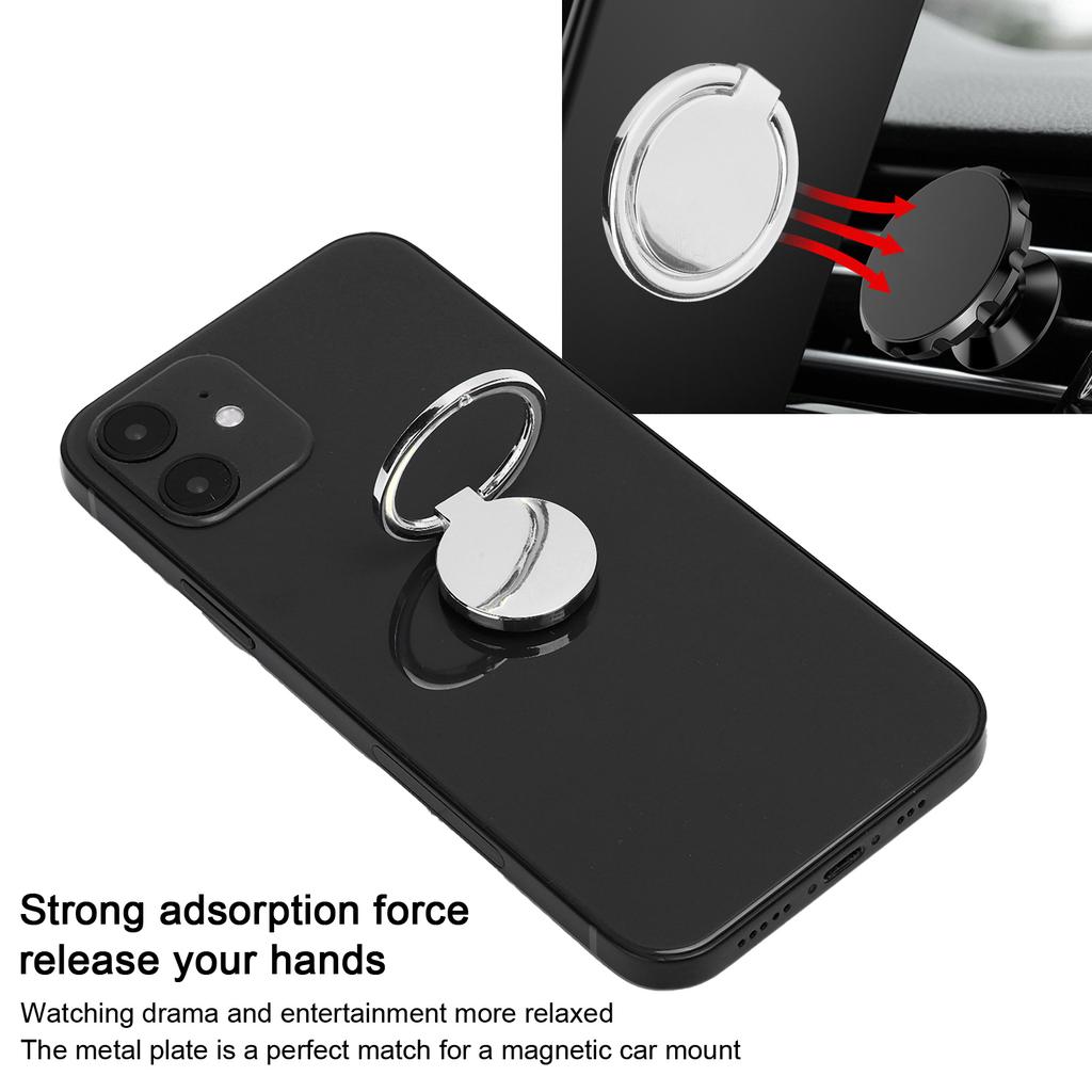Mobile Phone Finger Grip 360 degrees Rotation Metal Phone Holder for Magnetic Car Mount
