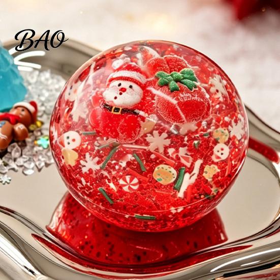 Anxiety Relief Squeezable Ball 1/4Pcs Christmas Stress Fidget Toy, Ball, Xmas Elastic Theme Sensory Party Favors for Adults and Kids Squeeze Toy