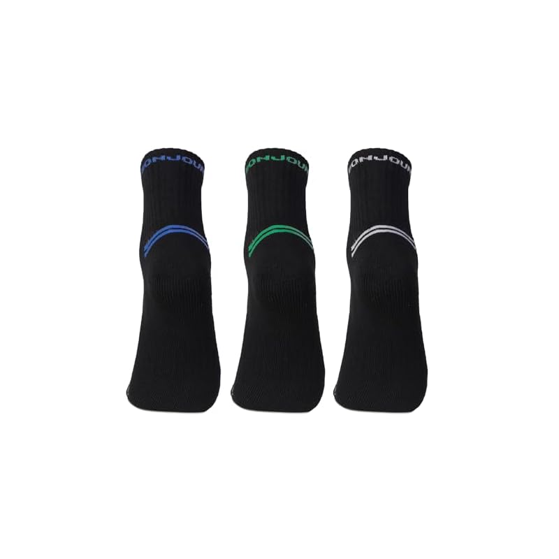 Bonjour Men' Performance Cushioned Socks | Ankle Length Sports Socks For Men' Po3