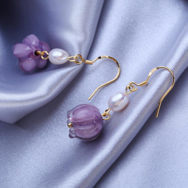 LSOOYH серьги с натуральным пресноводным жемчугом — фото 3