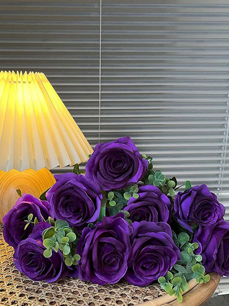 1 Stück Künstliche Blumen mit Kunststielen Künstliche Seidenrosen Floraler Hochzeitsstrauß für Tischdekoration Hochzeitsdekoration Heimpartydeko