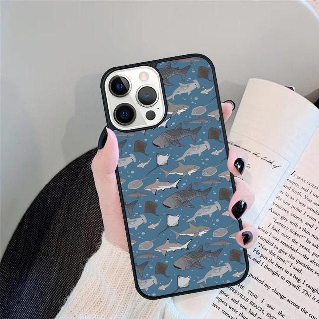 Ocean Whale Shark Swimming Coque Shell For iPhone 17 Air 15 16 14 13 12 Pro Max 11 Pro Max Plus Phone Case Cover