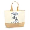 Tote Bag - PLANETEE - BMX I Can't - Jute - Printed In France - Large Capacity