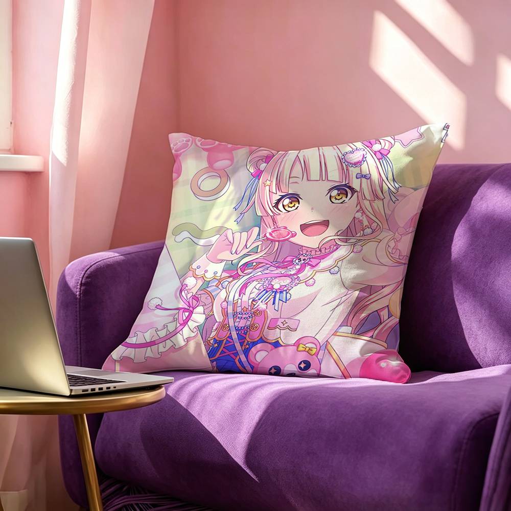 BBang dream Nirukawa Reona Pillow Case Square DoubleSided Sofa Cushion Cover Bedroom Bedside Pillow
