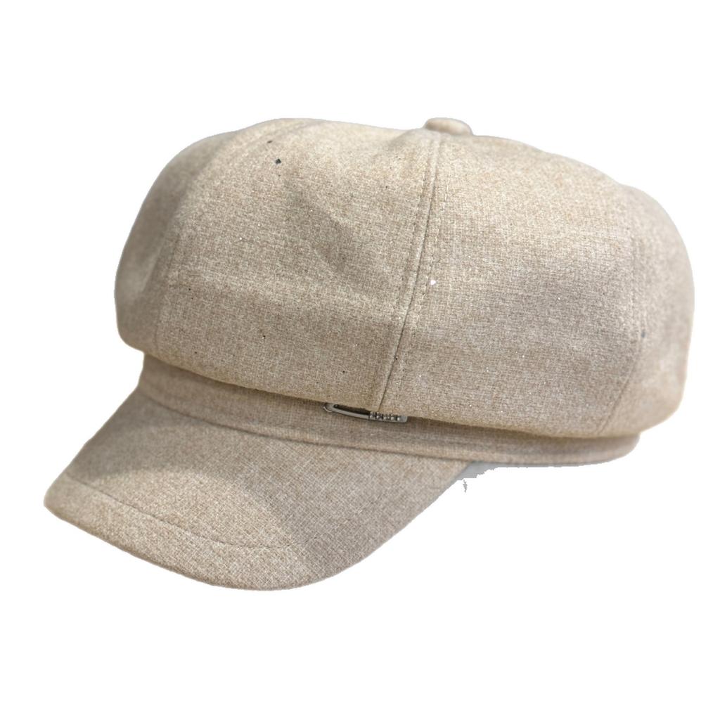 Retro Simple Fashionable Versatile Octagonal Hat for Women Autumn and Winter Painter Hat Newsboy Hat Small Face