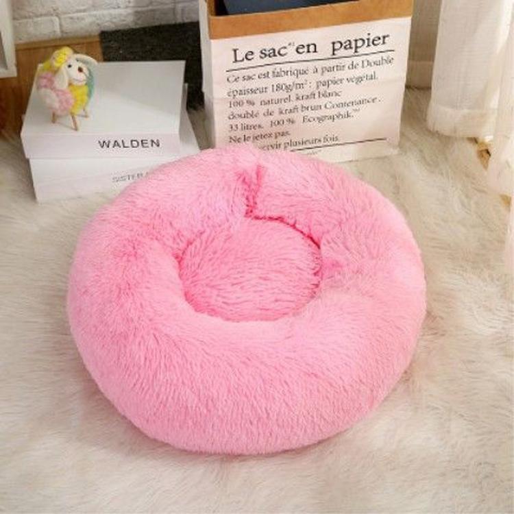 Rotondo Peluche Letto per Cani Casa Tappetino per Cani Inverno Caldo Dormire Gatti Nido Morbido Lungo Peluche Cesto per Cani Cuscino per Animali Domestici Forniture per Animali Domestici Portatili