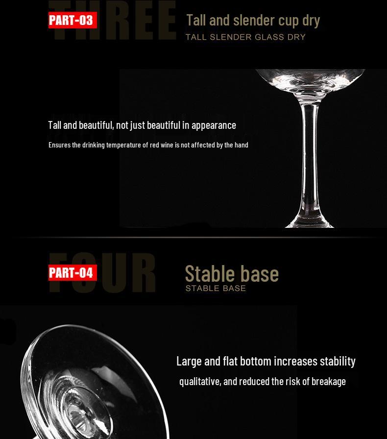 Shidao Tulip Crystal Wine Glass: High-Stemmed Glass for Spirits & Red Wine, Ideal for Home & Bar Use