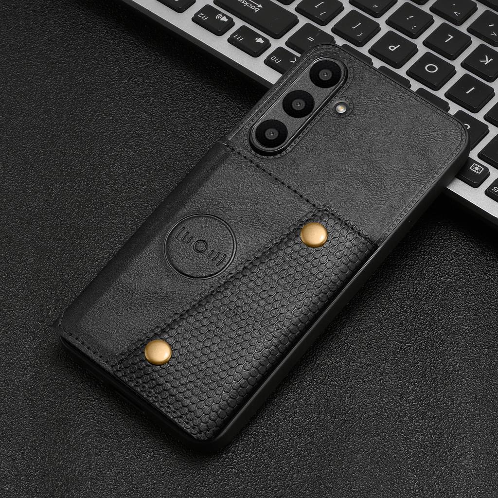 Card Holder Leather Case for Samsung Galaxy S25 S24 Ultra Plus FE S24Plus S24FE S24+ 5G Business Wallet Phone Cover Etui