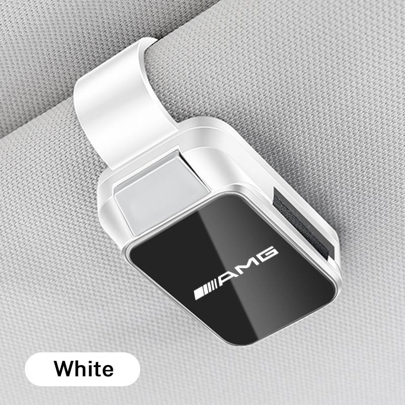

Car Glasses Clip Sun Visor Automotive Sunglasses Holders For Mercedes Benz W176 W166 W211 W204 CLA W205 CLS GLA Car Accessories білий