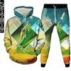 Hoodie+Trousers 2Pc Set Sportwear Horror Animal Snake 3D Print Men Women Hollween Clothing Tracksuit Casual Suit Plus Size S-6XL