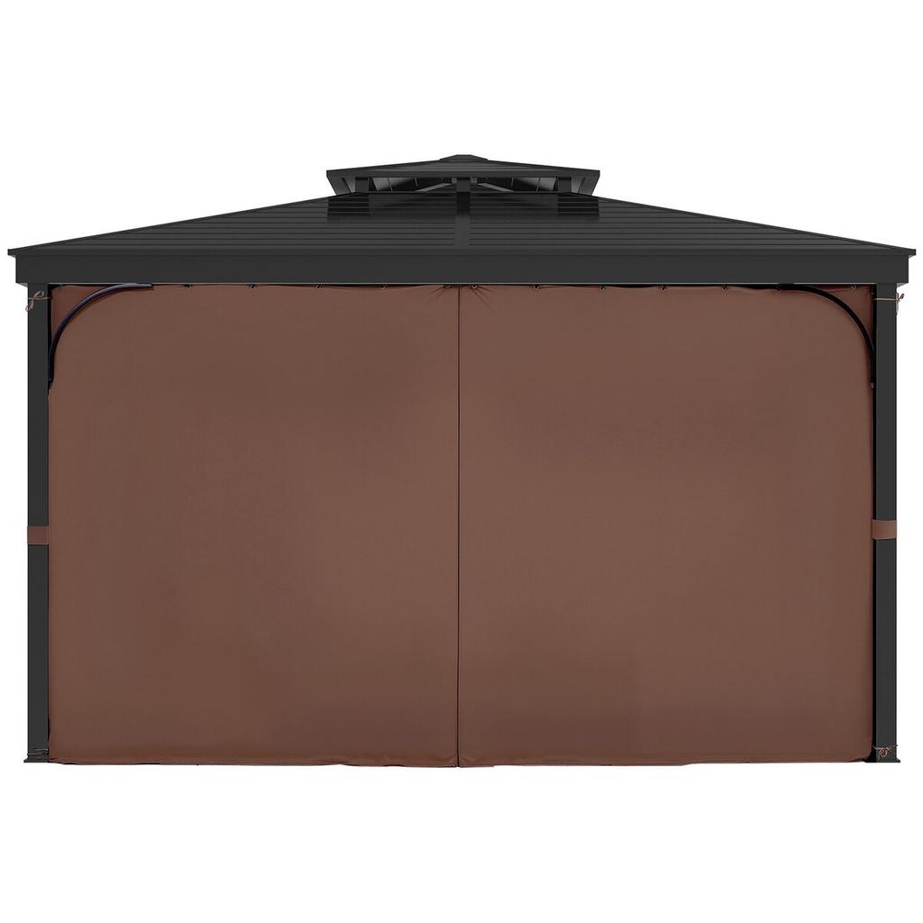 Gazebo Privacy Curtain 10' x 10' x 6.9' Waterproof Gazebo Curtains Coffee