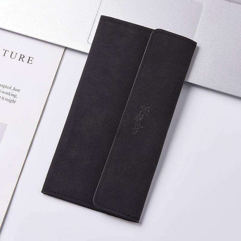 

Unisex Slim Leather Wallet 2025: Modern Buckle Design with Multiple Card Slots and Integrated Money Clip чёрный