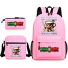 Cartoon abstract Shanhaijing primary school students and teenagers backpack schoolbag tongtongsahur three-piece set L