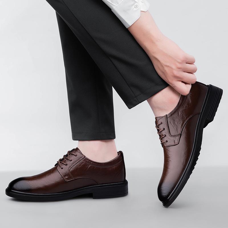 Genuine Leather Man Derby Shoes Luxury Brand Men Oxford Shoes New Men's Business Casual Shoes Soft Sole Formal Dress Footwear
